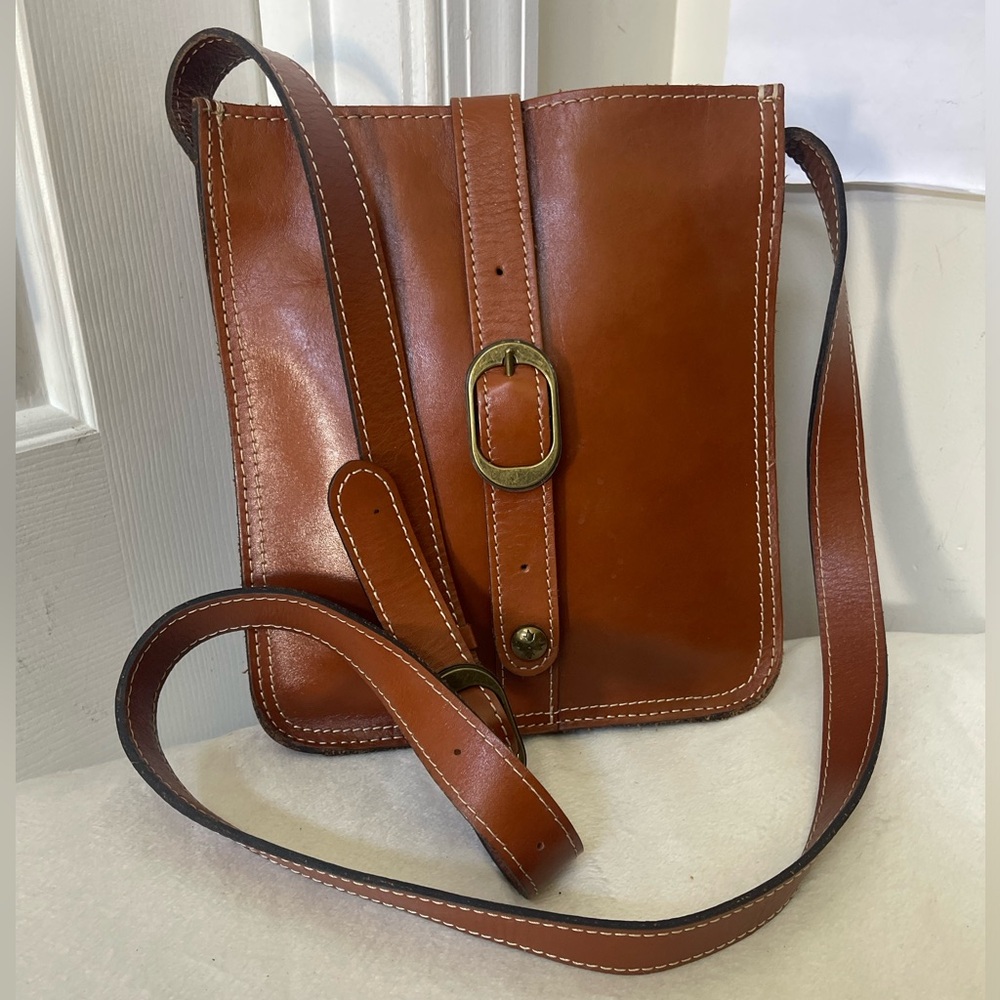 Patricia Nash Saddle Brown Leather Shoulder Bag